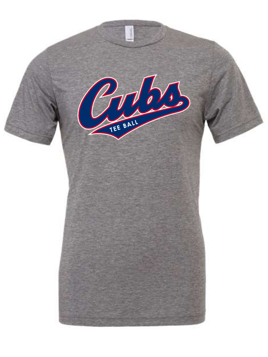 TEE BALL Script Cubs Adult Triblend Tee