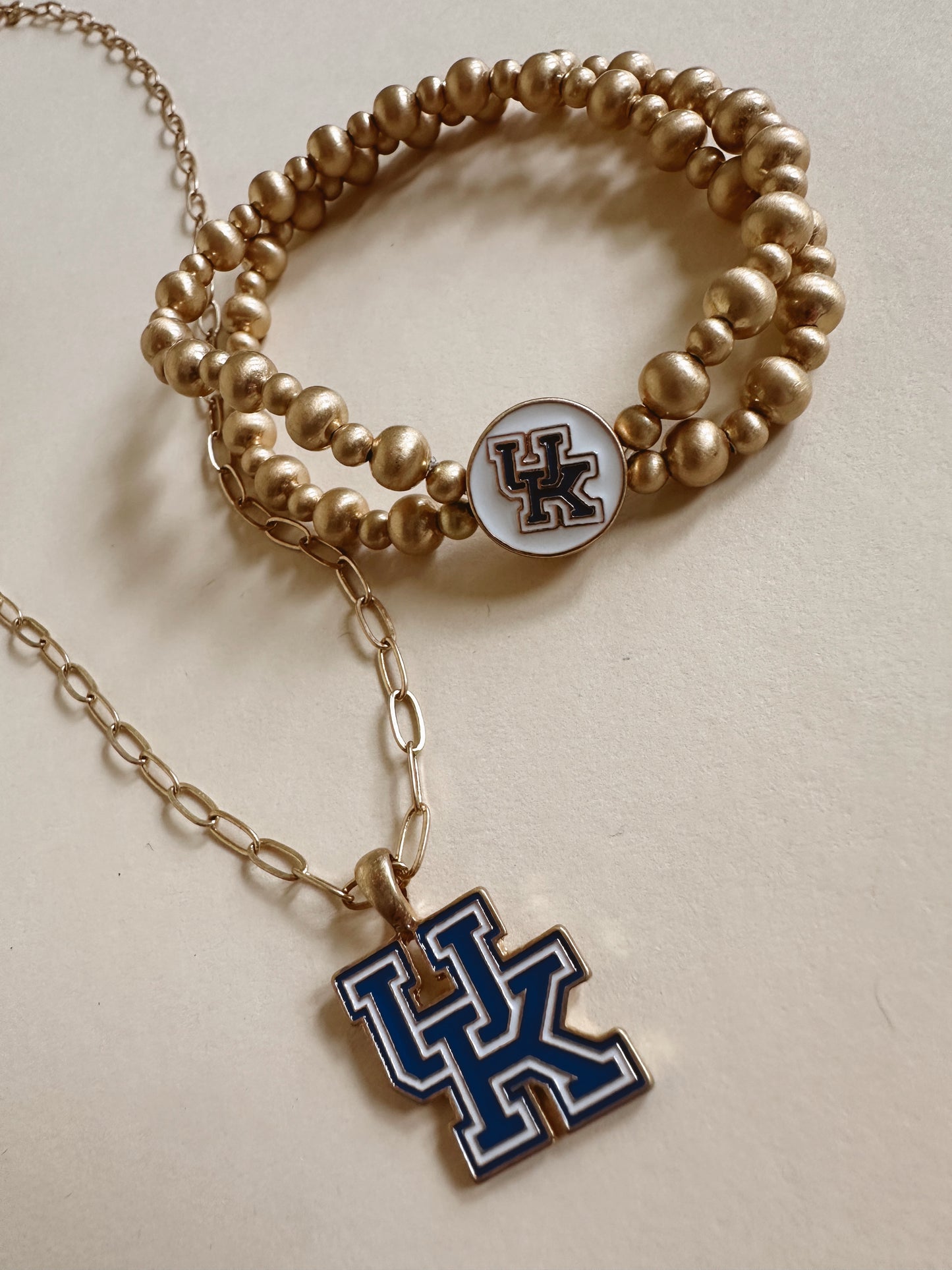 Kentucky Wildcats 2-Row Ball Bead Stretch Bracelet