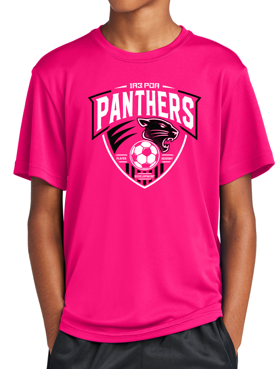 PDA Panthers Youth Dry Fit Tee Pink
