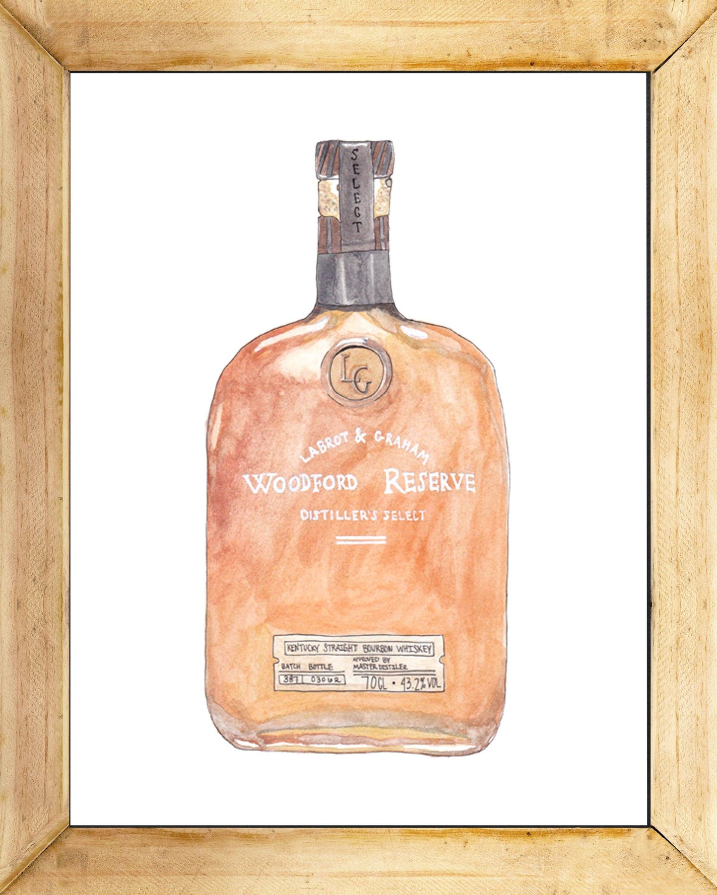 Woodford Bourbon Bottle Print