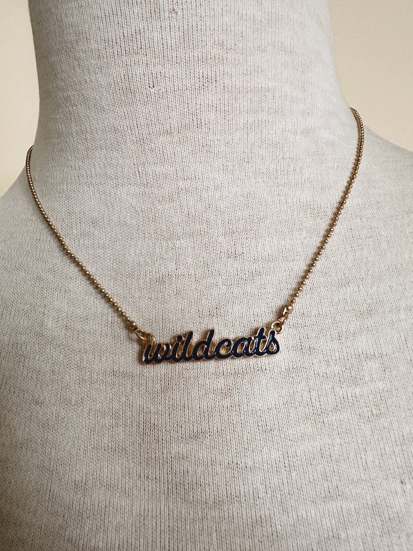 Kentucky Wildcats Enamel Script Necklace in Blue