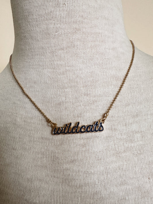 Kentucky Wildcats Enamel Script Necklace in Blue