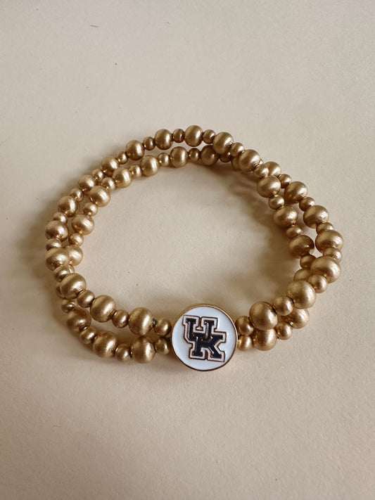 Kentucky Wildcats 2-Row Ball Bead Stretch Bracelet