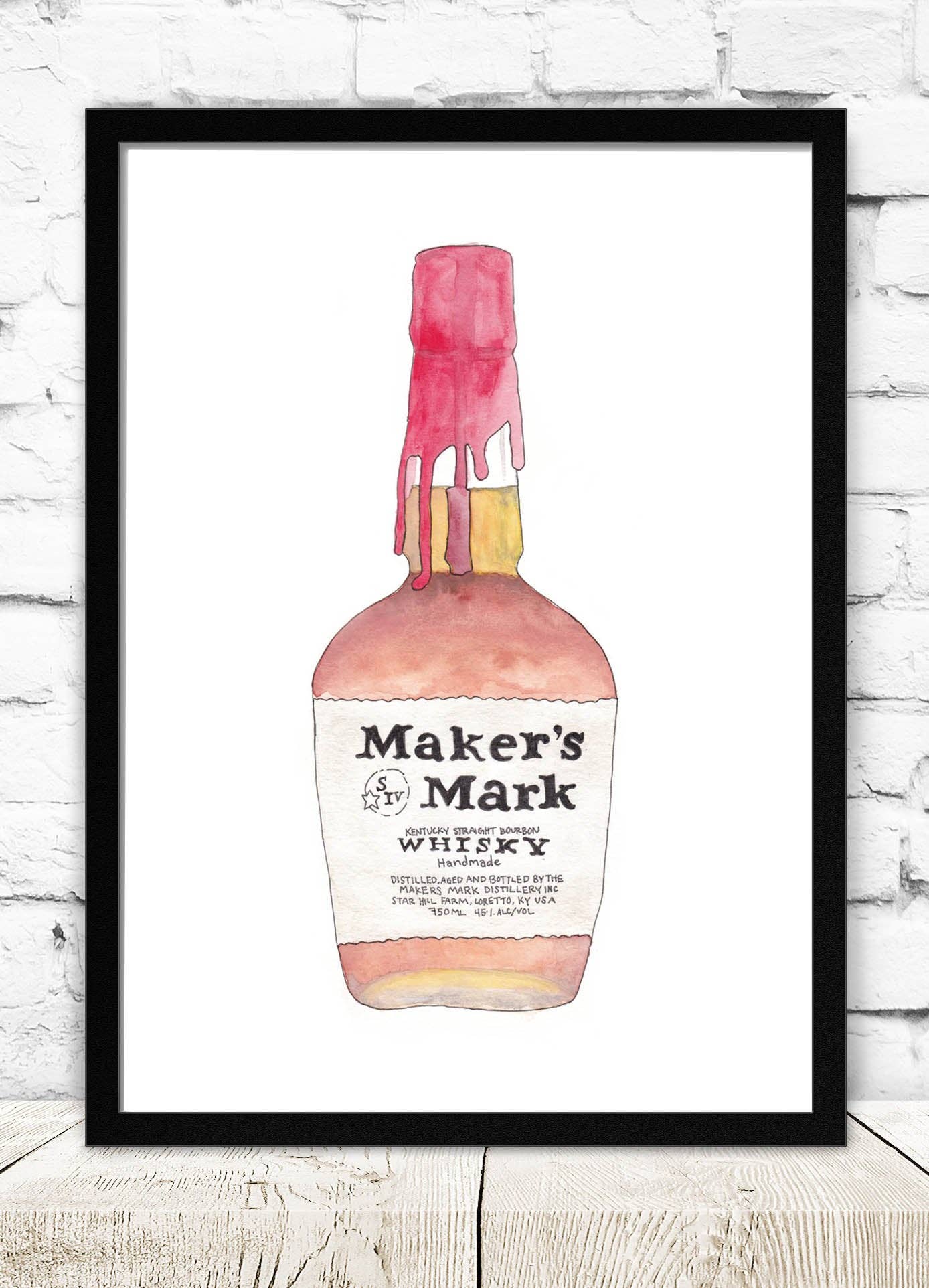 Maker's Mark Bourbon Bottle Print