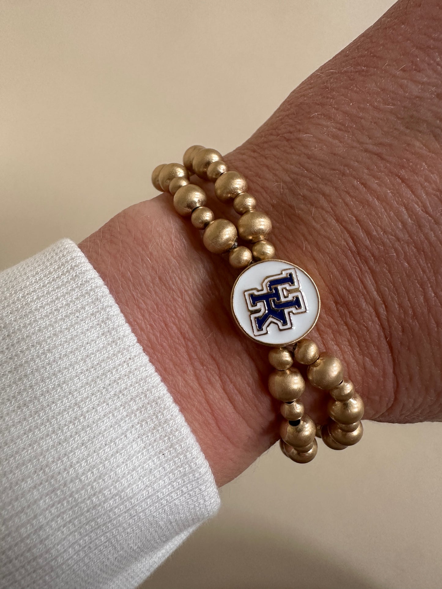 Kentucky Wildcats 2-Row Ball Bead Stretch Bracelet