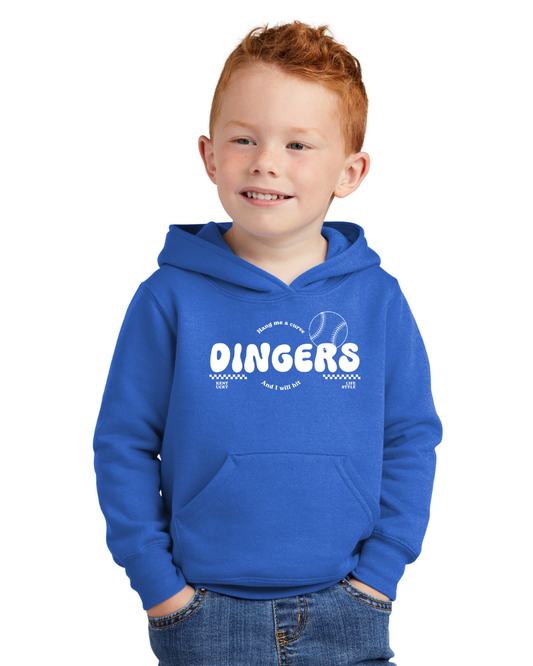 Toddler Dingers Hoodie Front Logo - 5 Colors