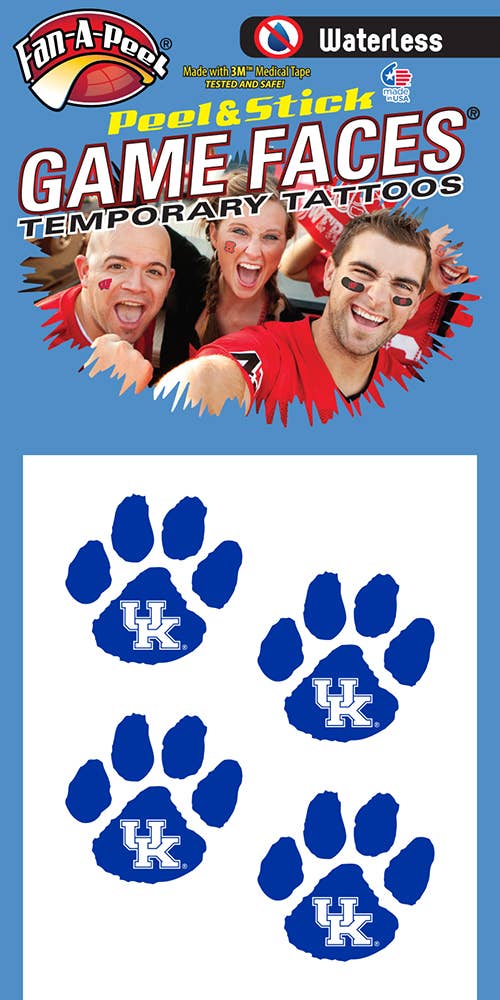 Kentucky Game Faces® Temporary Tattoos