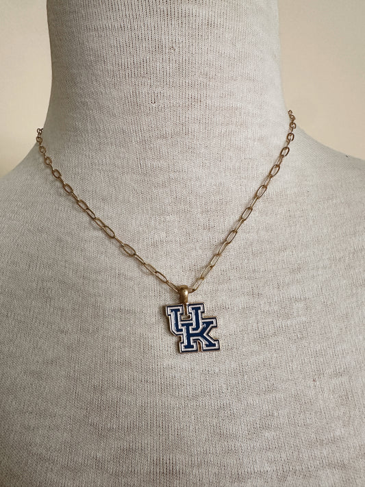 Kentucky Wildcats Enamel Pendant Necklace in Blue