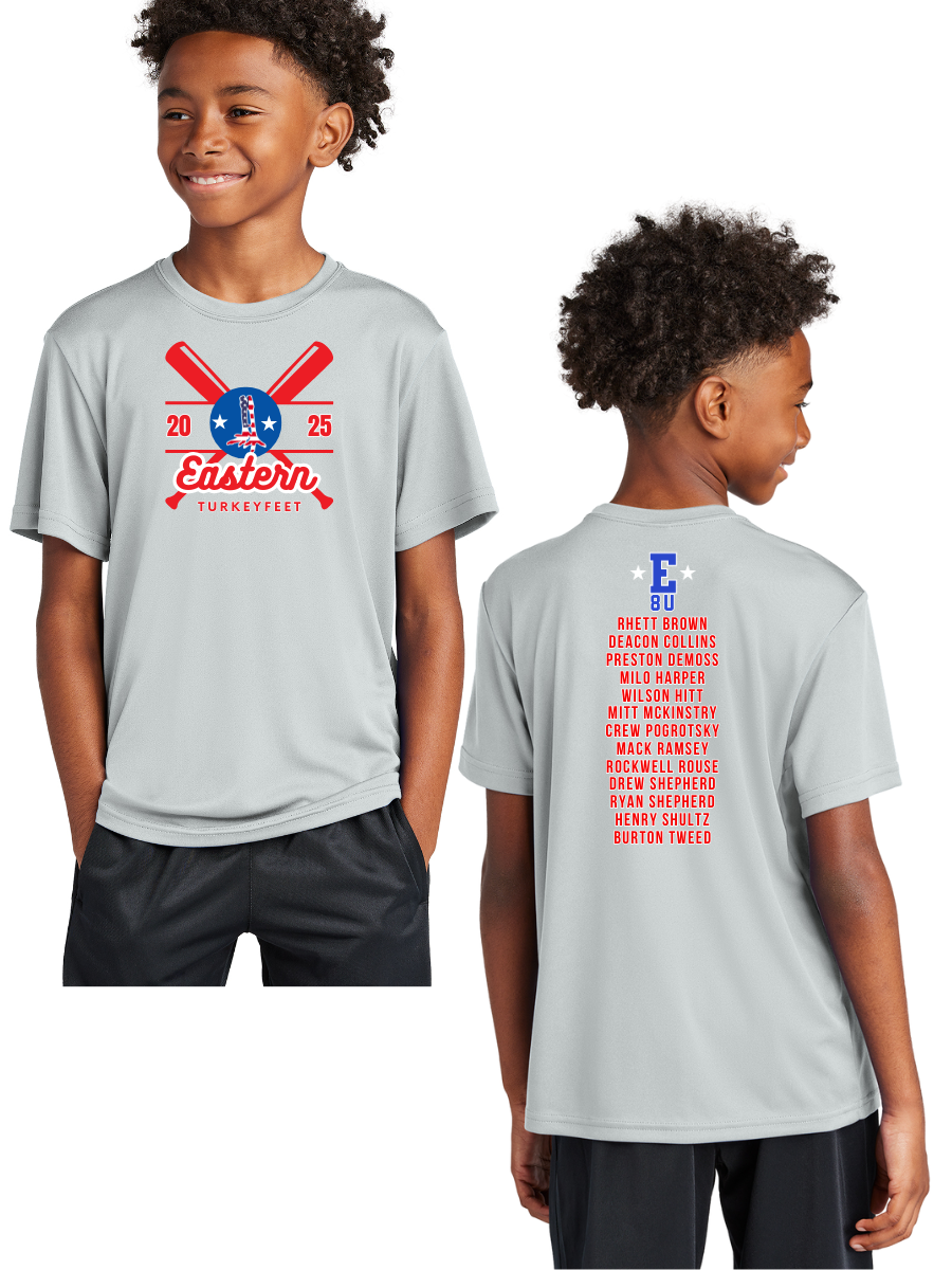 ELL 8U Turkeyfeet Roster 2025 Youth Dry Fit Tee