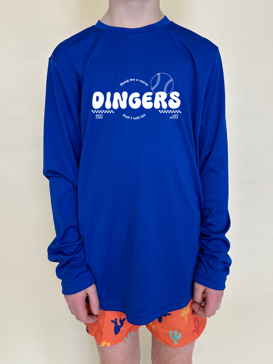 Youth Dry Fit Dingers Tee LS - 6 Colors