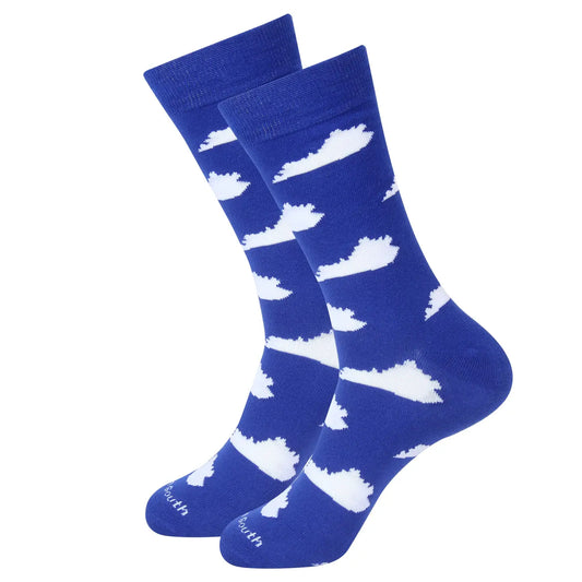 Blue and White KY Socks