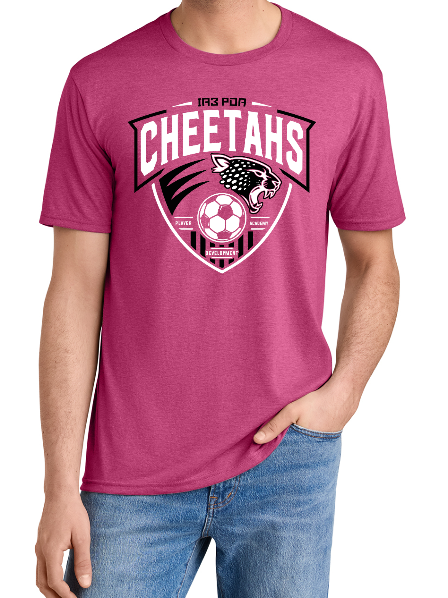 PDA Cheetahs Unisex ADULT Triblend Tee Pink