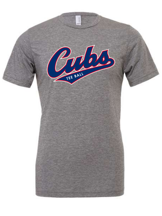 TEE BALL Script Cubs Adult Triblend Tee