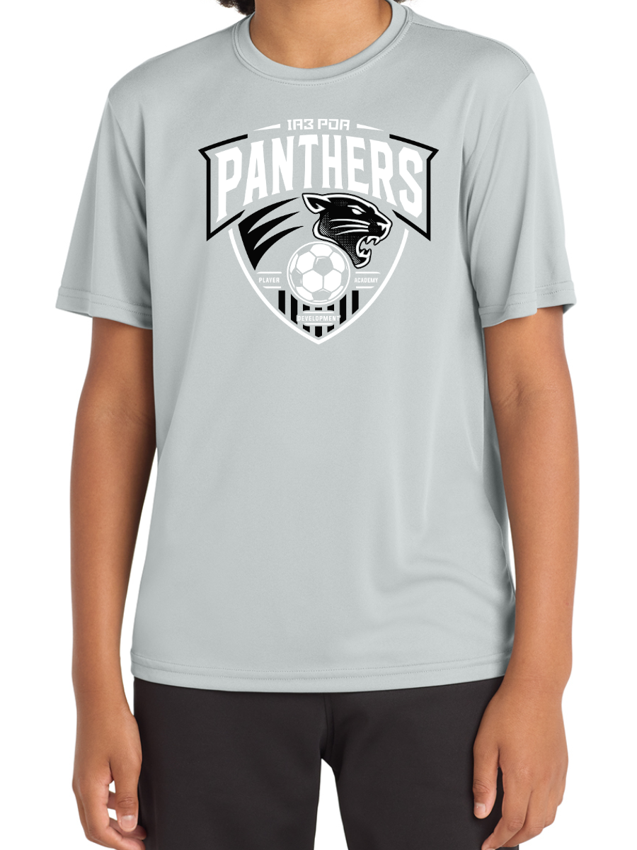 PDA Panthers Youth Dry Fit Tee Grey