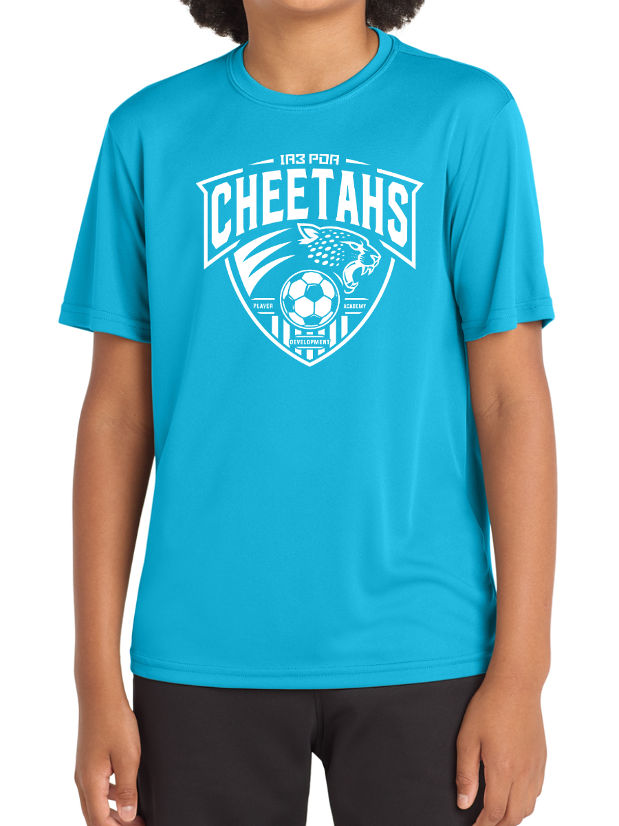 PDA Cheetahs YOUTH Dry Fit Tee Turq
