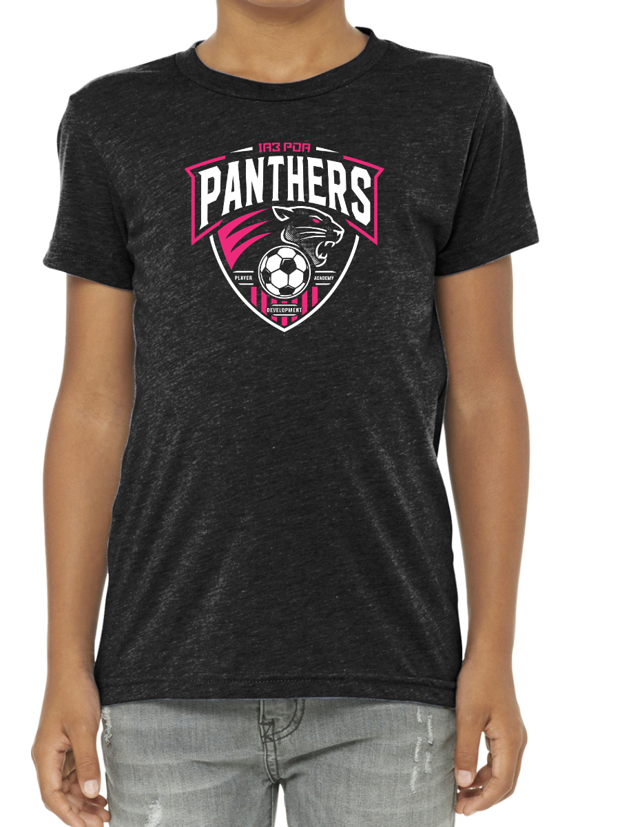 PDA Panthers Toddler + Youth Triblend Tee Vtg Black
