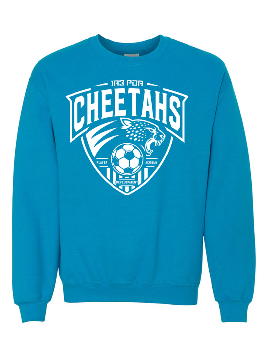 PDA Cheetahs Unisex ADULT Crew Turq
