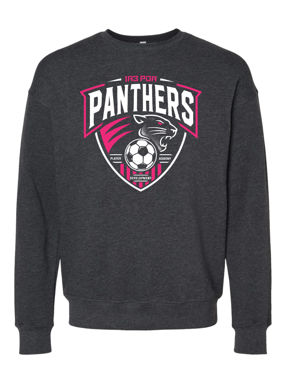PDA Panthers Unisex ADULT Crew Vtg Black