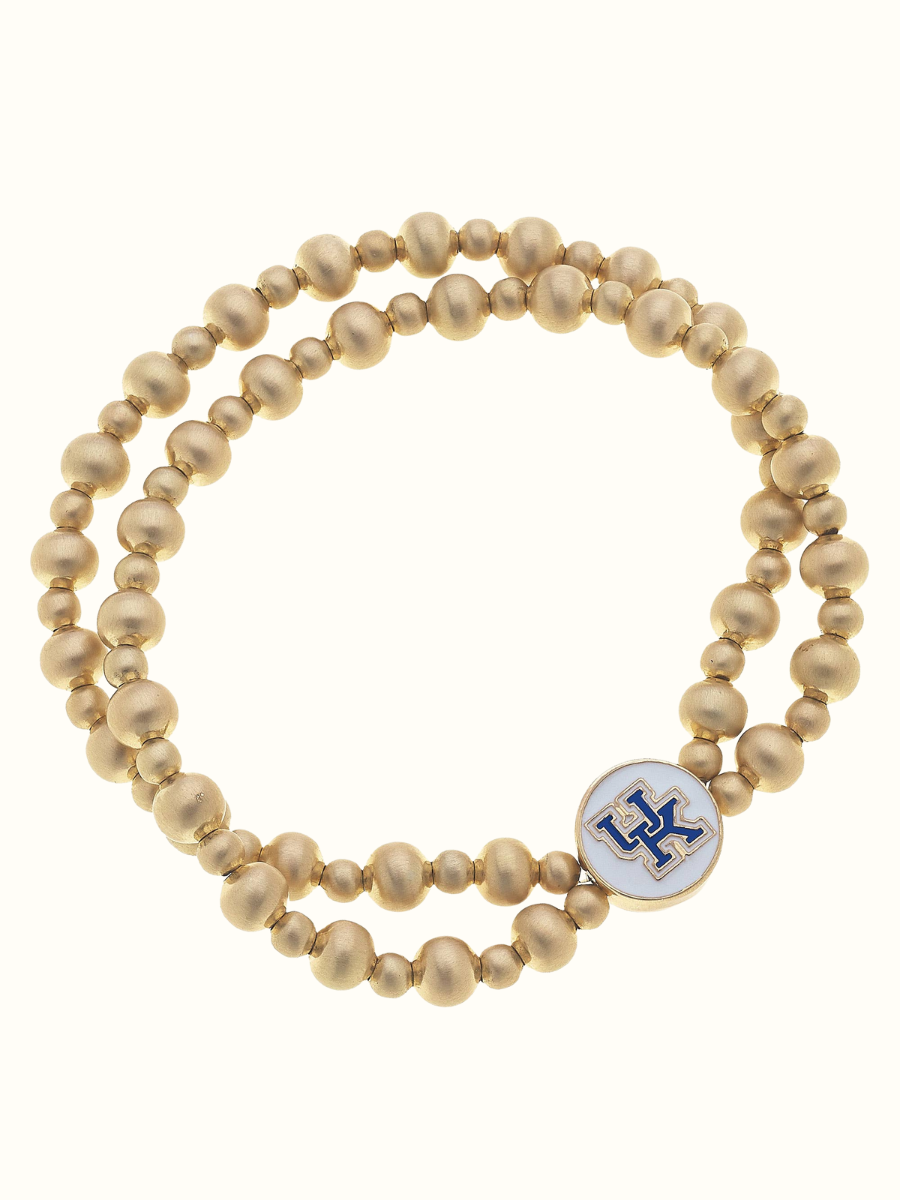 Kentucky Wildcats 2-Row Ball Bead Stretch Bracelet