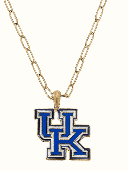 Kentucky Wildcats Enamel Pendant Necklace in Blue