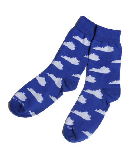 Blue and White KY Socks