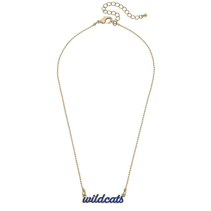 Kentucky Wildcats Enamel Script Necklace in Blue