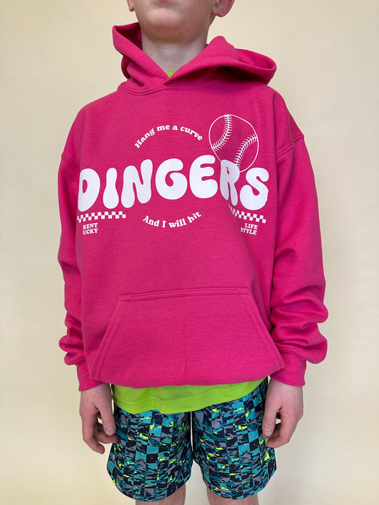 Youth Dingers Hoodie Front Logo - 6 Colors