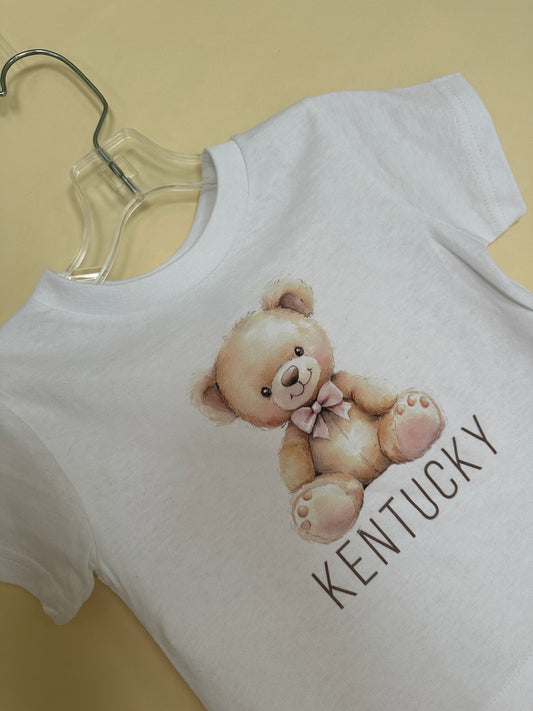 Toddler/Baby Girl Teddy Tee White