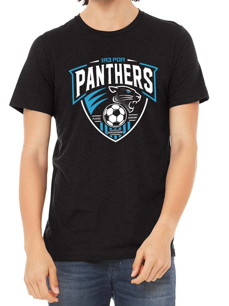 PDA Panthers Unisex ADULT Triblend Tee Vtg Black/Turq